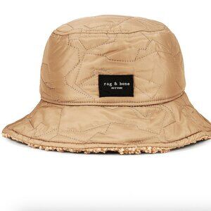 Rag & Bone Addison Reversible Bucket Hat Camel Sherpa